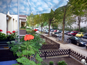 Schwbische Strae Blick vom Balkon aus